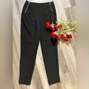 Women's Size S Black Lined Pants Fake Silver Pockets Forever 21